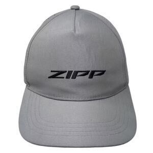 Zipp 5 Panel Hat Gray Black OS Slideback Adjustable Perforated Performance Gear